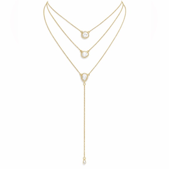 Layered Gold Natural Stone Necklace - Picture 6 of 6